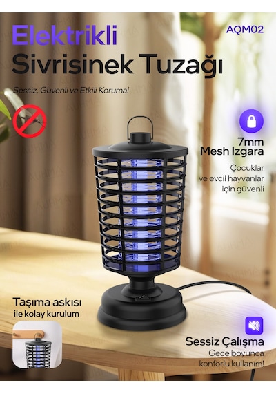 Auhma Aqm02 Elektrikli Sessiz Sinek Ve Sivrisinek Kovucu Lamba Photocatalyst Işık Tuzağı Kokusuz