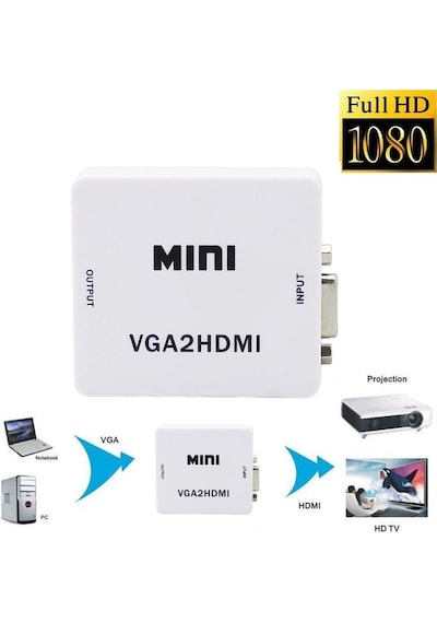 Vga To Hdmı Hdmı Çevirici Dönüştürücü Converter Vga Hdmı Çevirici