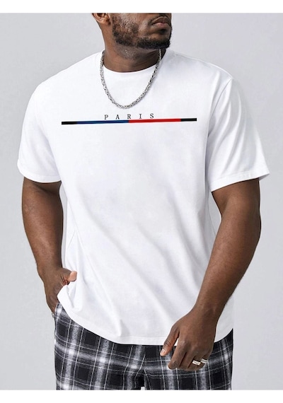 Altamira Unisex Beyaz Paris Baskılı Oversize T-shirt 001