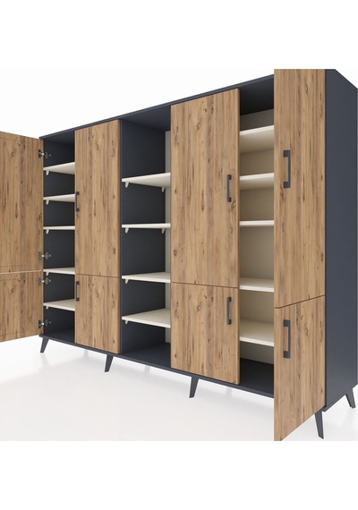 Hyperion Dolap 14 Raflı 8 Kapaklı 220x44x163 Antrasit-çam/aytaşı Antrasit-çam/aytaşı Hyperion Dolap 14 Raflı 8 Kapaklı 220x44x163 Antrasit-çam/aytaşı Antrasit-çam/aytaşı