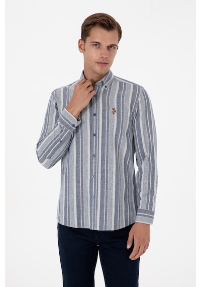 U.S. Polo Assn. Erkek Lacivert Uzun Kollu Çizgili Gömlek 50316565-VR033 U.S. Polo Assn. Erkek Lacivert Uzun Kollu Çizgili Gömlek 50316565-VR033