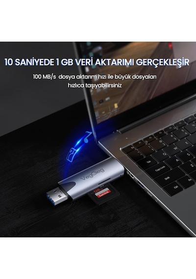 Type-c Ve Usb 2.0 Sd-microsd Tf Kart Okuyucu