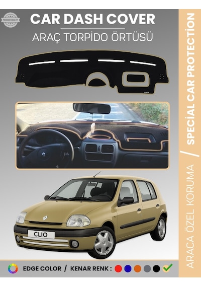 Renault Clıo 2 Aırbagsız 2001-2012 Torpido Örtüsü Ön Göğüs Koruma Torpido Koruma Araca Özel - 958 Stiloto