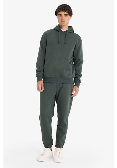 Defacto Regular Fit Kapüşonlu İçi Yumuşak Tüylü Kanguru Cepli Basic Düz Sweatshirt X8283az25augn1155 Yeşil