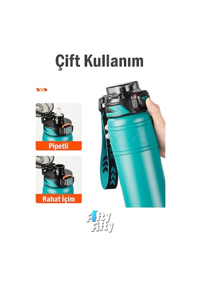Tkk 900 Ml Çelik Termos Çift Kullanım Pipetli/rahat İçim -12/24 Sıcak-soğuk- Yalıtım -tkk2025900ml Yeşil