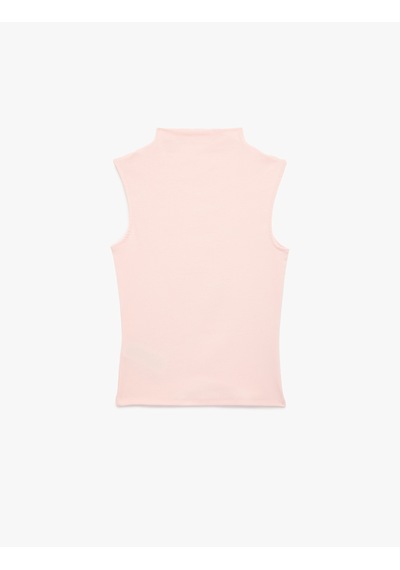 Koton Slim Fit Pamuklu Kolsuz Dik Yaka Bluz Pembe 6sak10104ek Gül