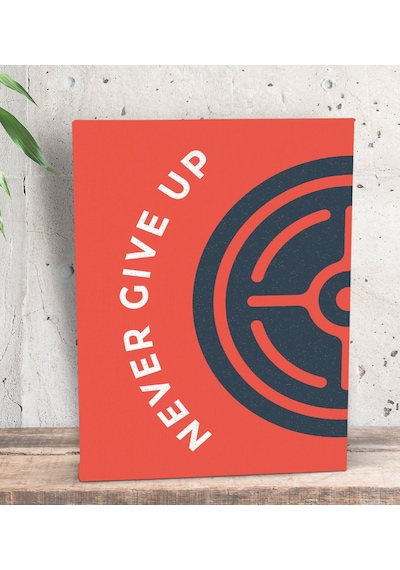 Bk Gift Never Give Up Tasarımlı Dekoratif Mini Kanvas Tablo 15x20