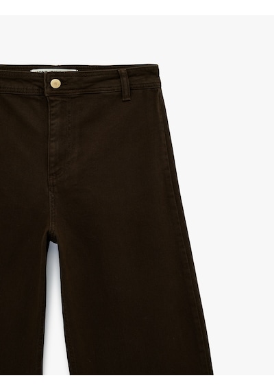 Koton Normal Bel Rahat Kalıp Kesik Paça Jean Pantolon - Culoette Jean Kahverengi 6sal40004mw Kahve Koton Normal Bel Rahat Kalıp Kesik Paça Jean Pantolon - Culoette Jean Kahverengi 6sal40004mw Kahve