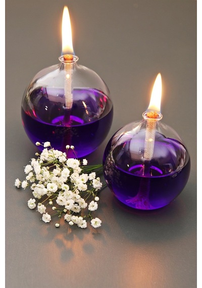 Kandil Yağı, 2'li Set, Yeşil Mor , 800 Ml + 50cm Fitil