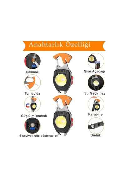 Çok Fonksiyonlu Anahtarlık Kamp Lambası