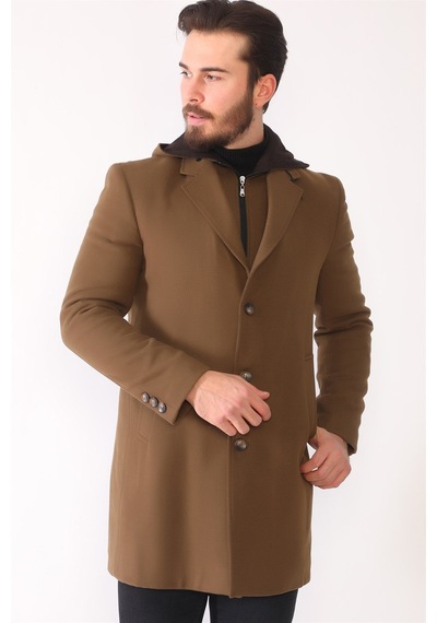 Plt8395 Dewberry Battal Palto-Camel-Camel