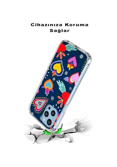 Huawei P20 Lite 2019 İle Uyumlu 1mm Slim Fit Retro Renkler 3 Baskılı Şeffaf Kılıf
