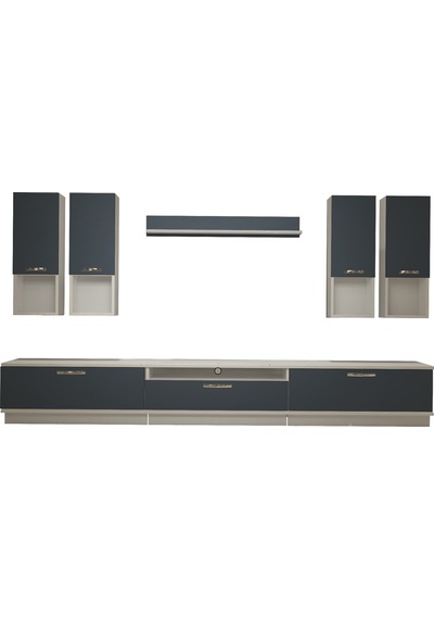 Decoraktiv Trendstyle 8da Mdf Tv Ünitesi Tv Sehpası Beyaz - Antrasit