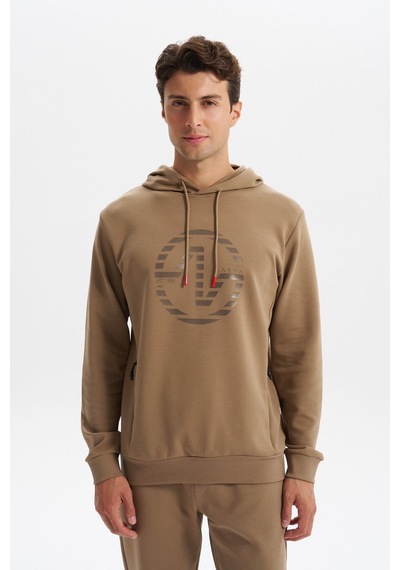 AR-MA Arma Erkek Slim Fit Örme Interlok Kapüşonlu Kanguru Cepli Sweatshirt Yazı Baskılı %80 Pamuk %14 Polyester %6 Elastane K30254685302 Gri - Bej AR-MA Arma Erkek Slim Fit Örme Interlok Kapüşonlu Kanguru Cepli Sweatshirt Yazı Baskılı %80 Pamuk %14 Polyester %6 Elastane K30254685302 Gri - Bej