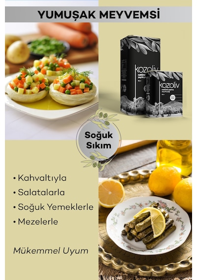 Kozoliv Soğuk Sıkım Naturel Sızma Zeytinyağı Teneke 2 L
