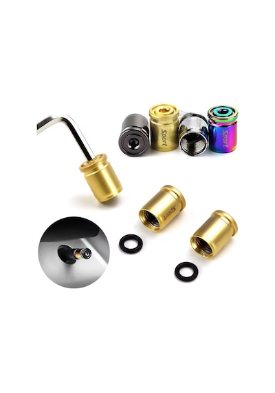 Kilitlemeli Sibop Kapağı Alyanlı Sibop Kapağı Araba Motosiklet Bisiklet Metal Sıkmalı Siyah 4 Lü Set 00 Şüscaroto Aksesuar