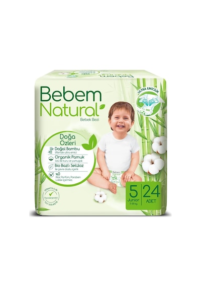 Natural 5 Beden Jumbo Bebek Bezi 1 X 24 Adet