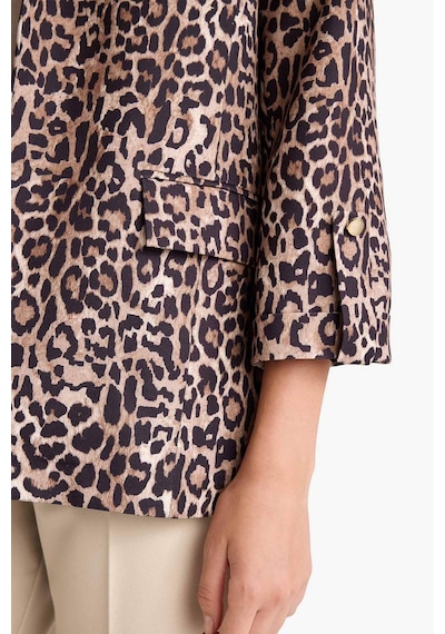 Defacto Loose Fit Ceket Yaka Leopar Desenli Blazer Ceket E1483ax25aubn225 Kahve