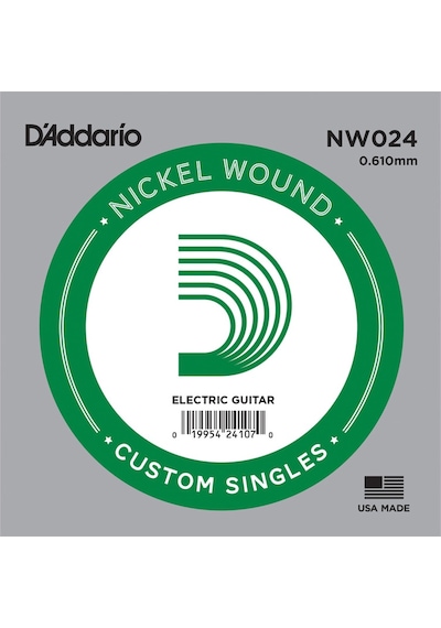 D'addario Acoustic Or Electric Nickel Wound Singles 024 Nw024