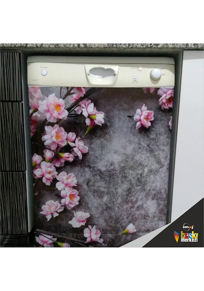 Buzdolabı Ve Bulaşık Makinesi Kapak Sticker Folyo Kaplama Çiçek (366633970)