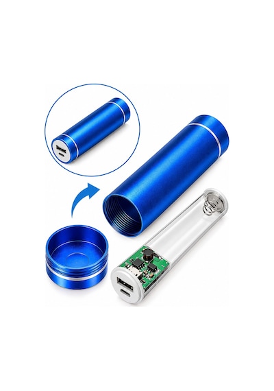 18650 Tekli Metal Powerbank Kutusu Usb-a 5v 1a Çıkış, Type-c Şarj Girişli