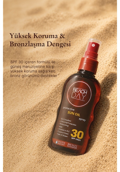 Beach Day SPF 30 Koruyucu Bronzlaştırıcı Güneş Yağı Sprey 150 ML