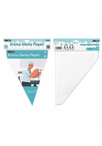 30 Cm 50'li Tek Kullanımlık Krema Sıkma Poşeti Lunaev 12v