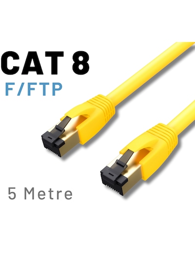 Irenıs 5 Metre Cat8 Kablo F/ftp Lszh Ethernet Kablosu, Sarı