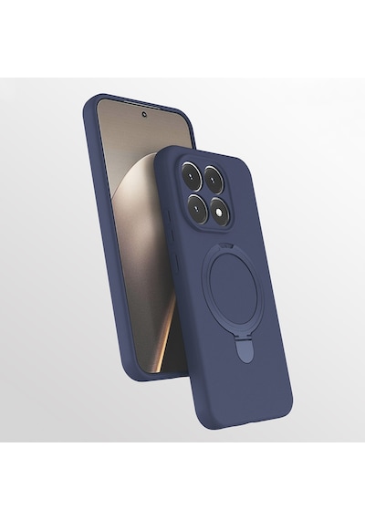 Xiaomi 15t Uyumlu Standlı Magesafe Silikon Kılıf Lacivert