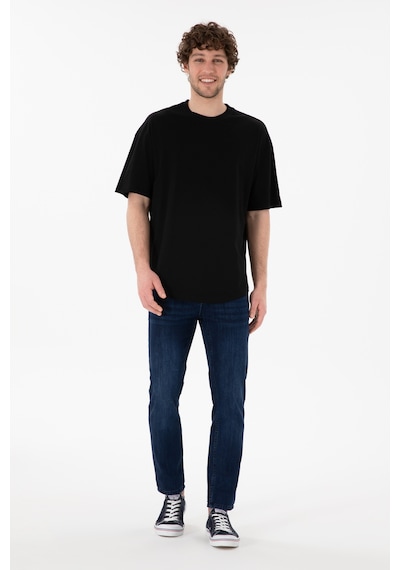U.S. Polo Assn. Erkek Long Fit Bisiklet Yaka Siyah Basic Tişört 50305988-VR046