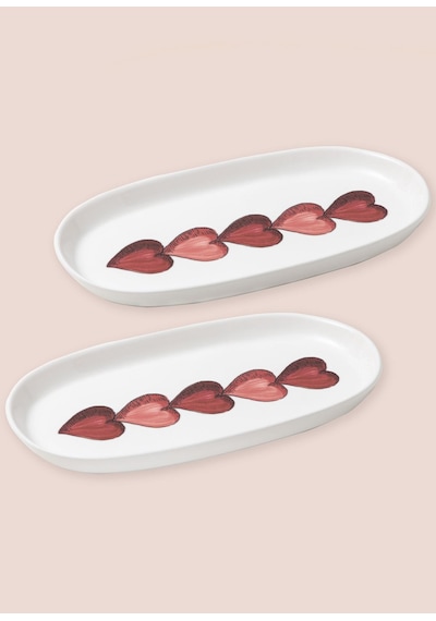 The Mia Luv Oval Servis 2li 29 Cm Çok Renkli