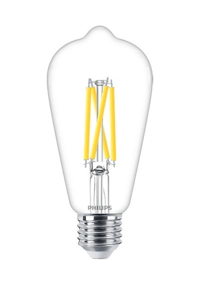 Philips LED Classic Dimlenebilir Şeffaf Filament Ampul 5.9W 806Lum 2700K Sarı Işık ST64 E27 (60W)