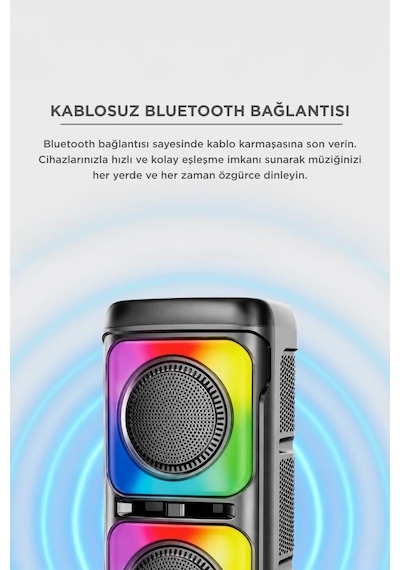 Torima KTS-2362 Bluetooth 5.0 Kablosuz Taşınabilir Mikrofonlu Hoparlör