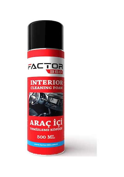 Factor360 Otomobil Araç İçi Temizleme Köpüğü Aerosol 500 Ml Standart
