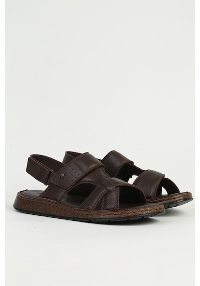 Pierre Cardin Hakiki Deri Erkek Kahve Sandalet Pc-7331 Kahverengi