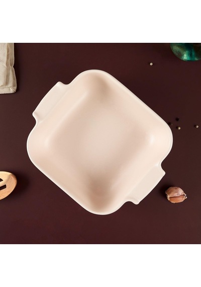 Yıldız Elissa Kare Fırın Kabı Mat Beyaz 21 Cm Çok Renkli
