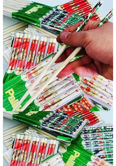 Desenli Organik Bambu Çin Çubuğu Chop Sticks 10 Çift Çin Restoran Çubukları Ahşap