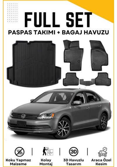 Volkswagen Jetta 2016 Cepli Model Birebir Uyumlu Bagaj Havuzu+paspas Seti