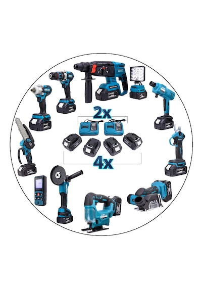 Branzeg BRZMS1136V 2X Şarjlı Cihazı 11'li Şarjlı Matkap Seti