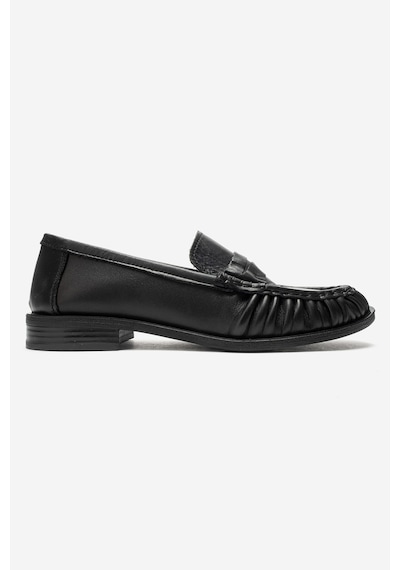 Luvi Shoes Chen Siyah Cilt Hakiki Deri Kadın Loafer Ayakkabı