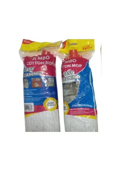 Easy Cleanıng Jumbo 3 Adet Pamuklu Islak Ipli Uzun Mop Paspas Başlığı Püskül