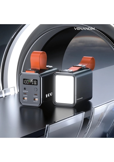 Venandin Opulix Pwb60b1 60.000 Mah Led Göstergeli 120w 22.5w Hızlı Kendinden Kablolu Powerbank Siyah