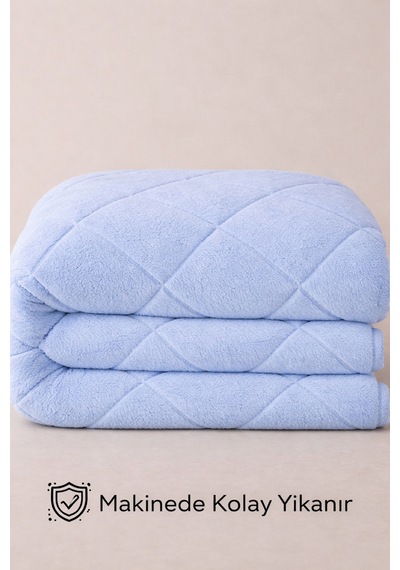 Welsoft Lüx Yorgan Tek Kişilik 155 X 215 Cm Açık Mavi