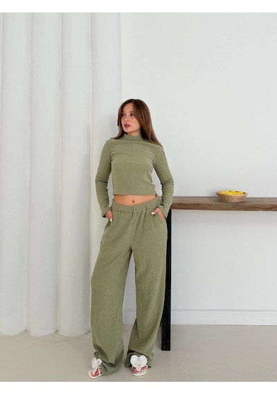By Mop Balıkçı Yaka Örme Takım Mint St265865 Mint