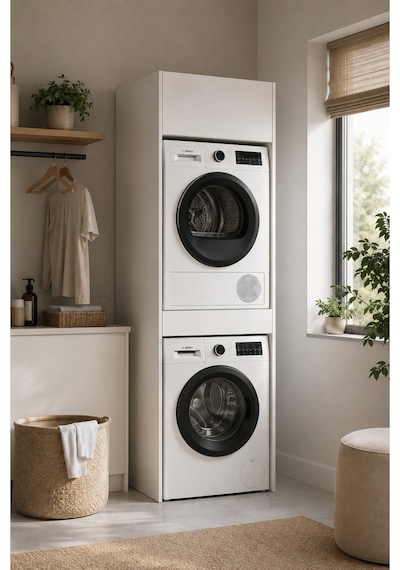 Nest Çamaşır Makinası Dolabı İki Y:214 G:67 D:60 / Beyaz