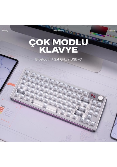 Nuphy Wh80 Tri-mode Hall Effect Manyetik Oyuncu Klavyesi