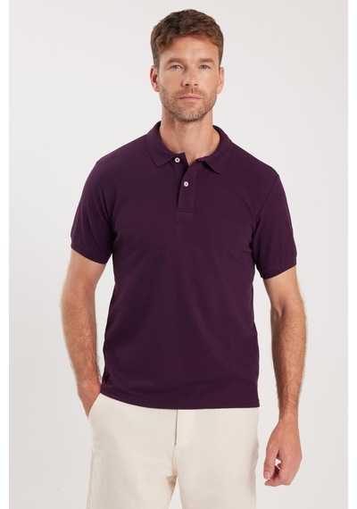 Tudors Erkek 5'li Paket Siyah-taş-gri-mor-beyaz Slim Fit Dar Kesim Pamuklu Düz Pike Polo Yaka Tişört-52834 Çok Renkli