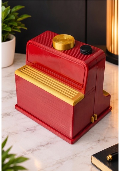 Sincara Home Coffee Print Kahve Üzeri Desen Yapma Makinesi Latte Art Ve Kahve Köşesi Aksesuarı 3d Baskı Kahve Sunumuna Yeni Bir Devrim Kırmızı - Altın