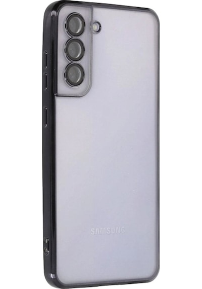 Tedar Samsung Galaxy Uyumlu S21 Fe Kılıf Razer Lensli Silikon - Siyah Najmaddin standart