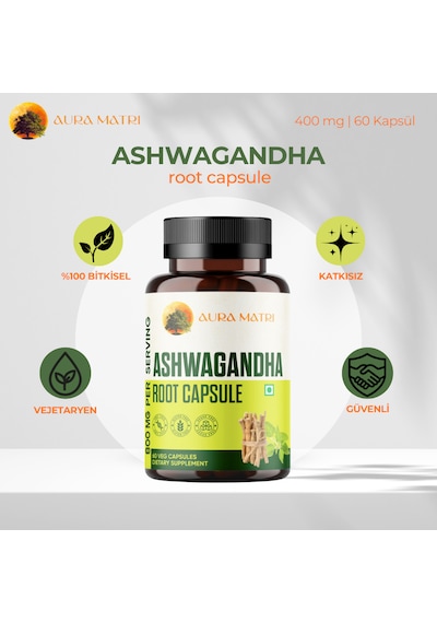 Ashwa/gandha Katkısız Kök Kapsülü 400 Mg, 60 Kapsül